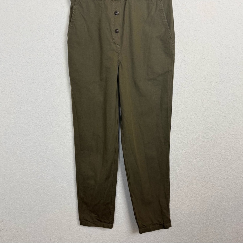 Outerknown SEA Utility Jumpsuit Olive Green Organic Cotton Linen Blend - Picture 8 of 14